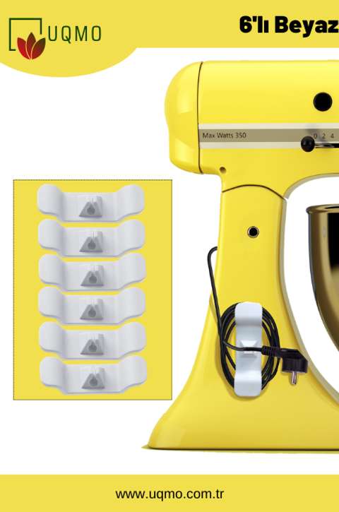 Beyaz 6'lı Kablo Düzenleyici & Sabitleyici