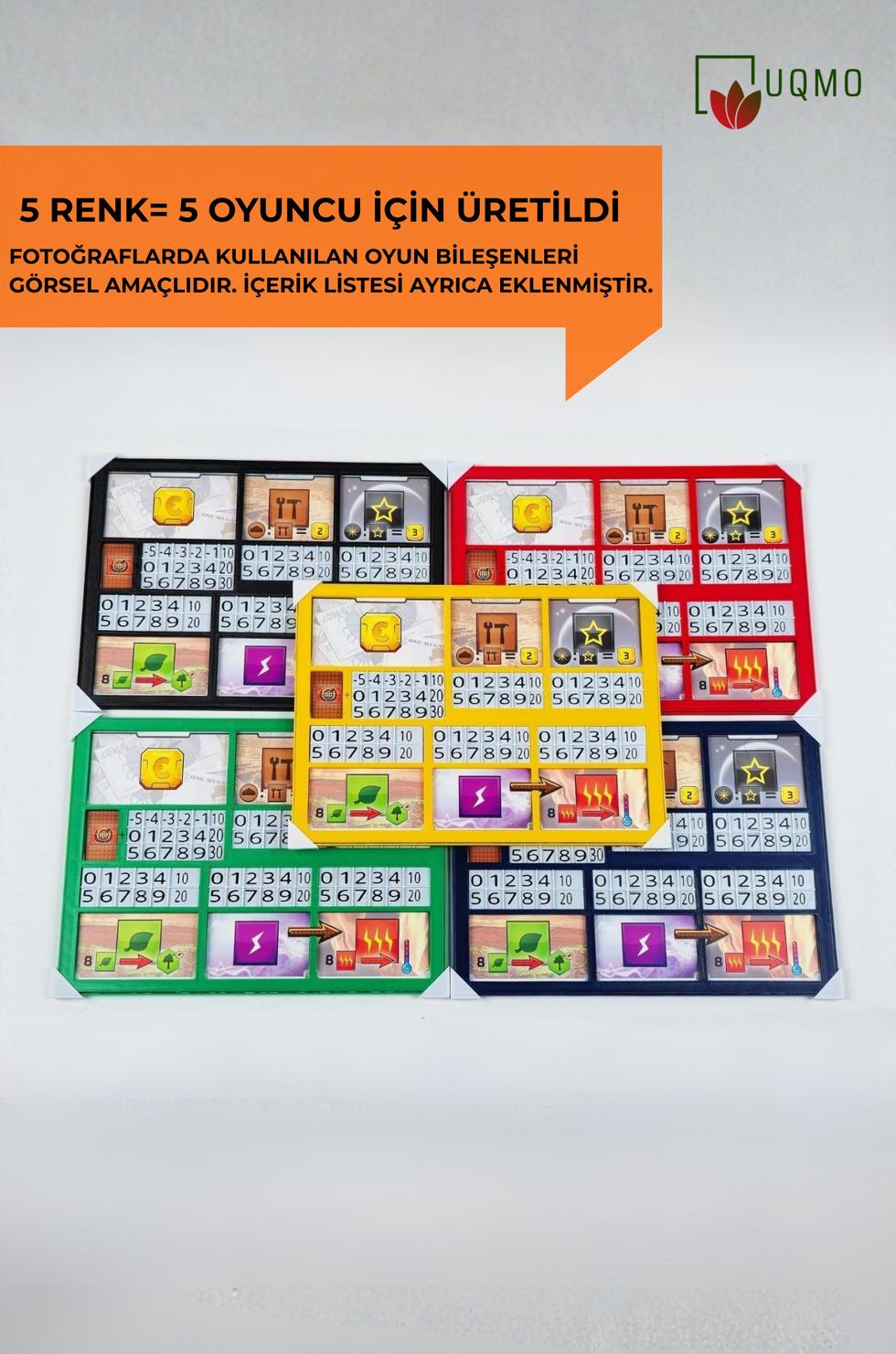 Terraforming Mars ile uyumlu Oyuncu Altlığı - 5'li paket