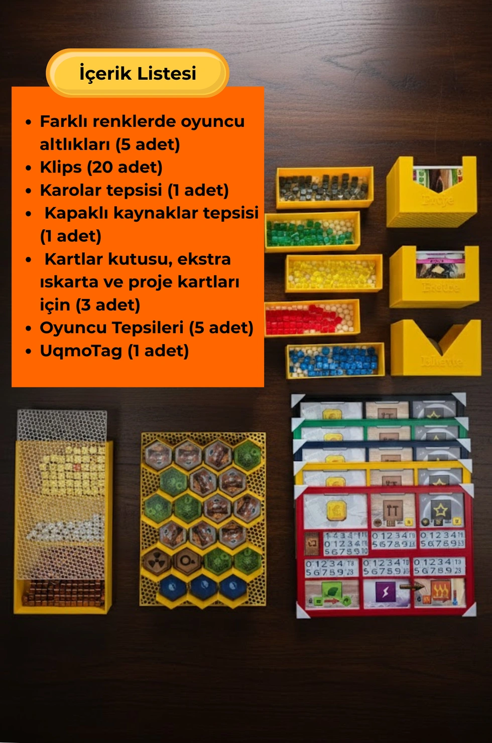 3D Baskı Terraforming Mars Oyunu İle Uyumlu Kutu İçi Düzenleyici + UqmoTag