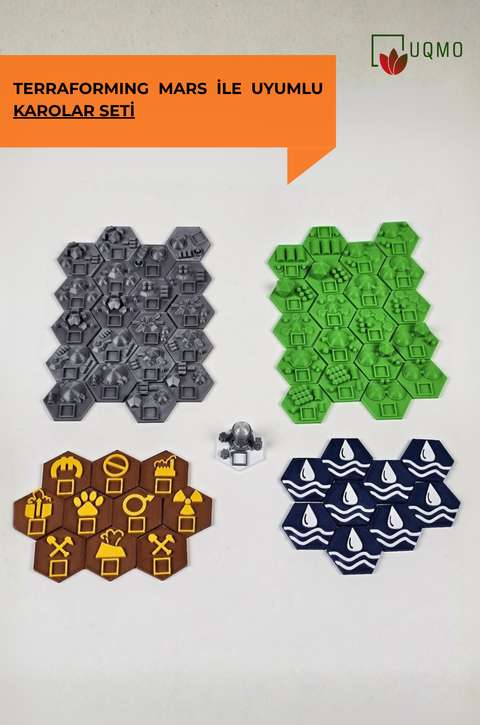 Terraforming Mars Oyunu Uyumlu Özel Tasarım Karo Seti