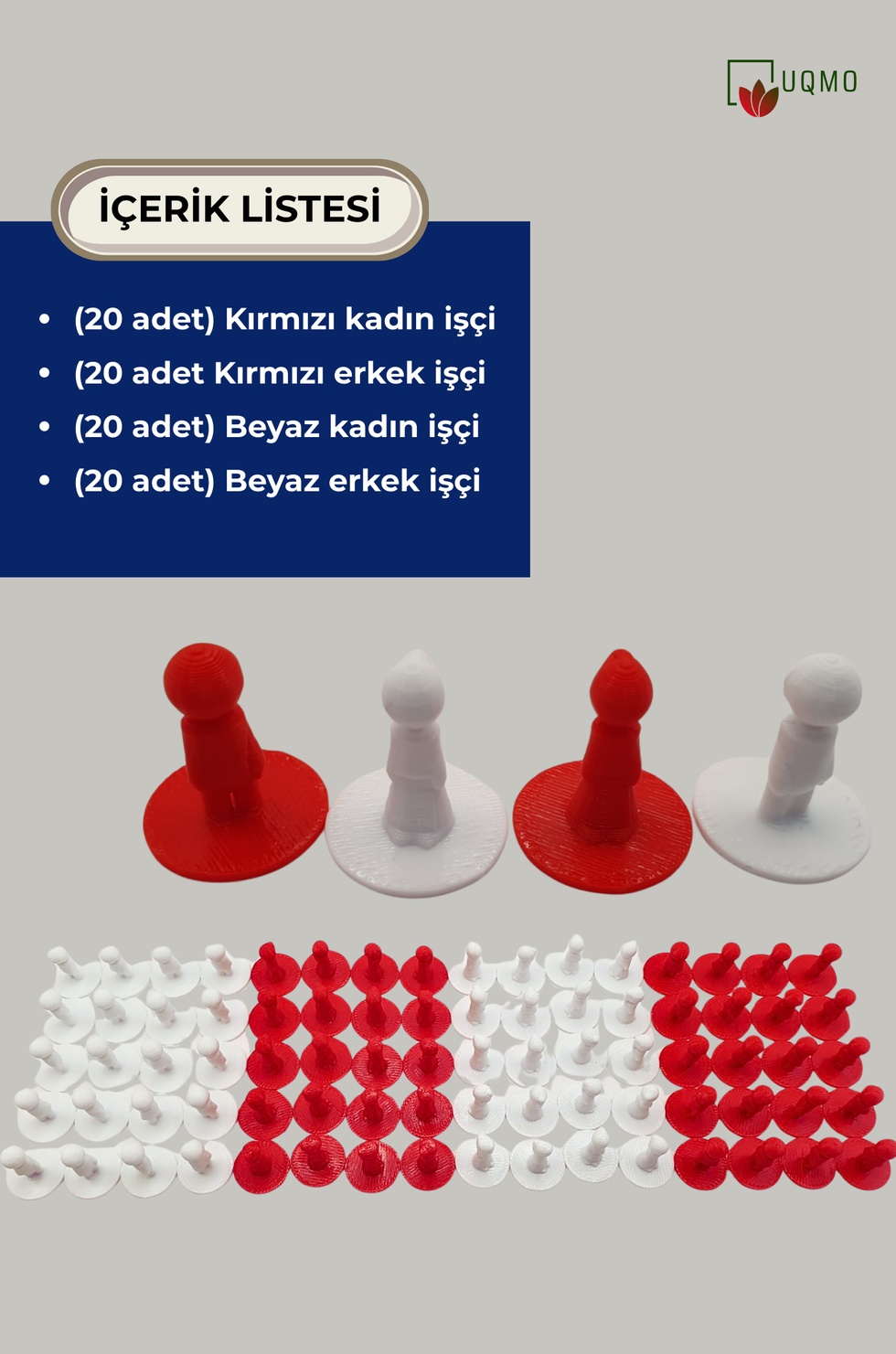 İnkılap Kutu Oyunu ile uyumlu 3D İşçiler Detay Seti