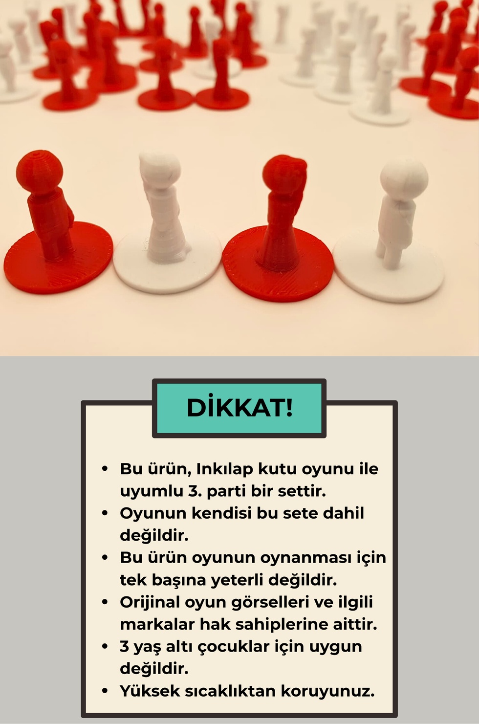 İnkılap Kutu Oyunu ile uyumlu 3D İşçiler Detay Seti