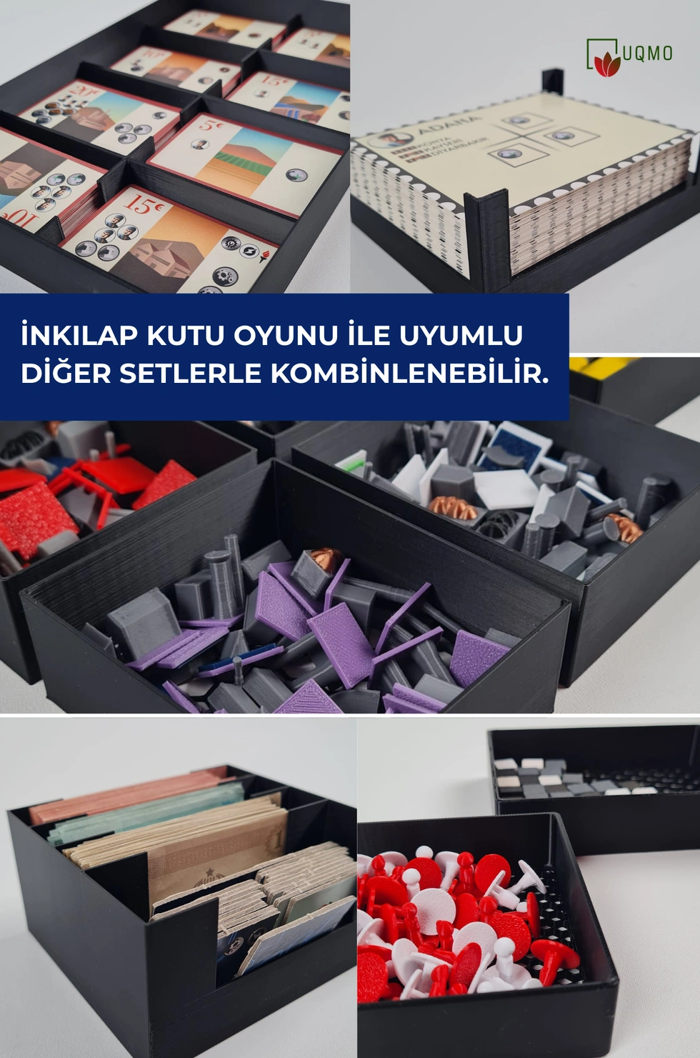 İnkılap Kutu Oyunu ile Uyumlu 3D Kutu Düzenleyici – Akıllı Insert + UqmoTag Dahil