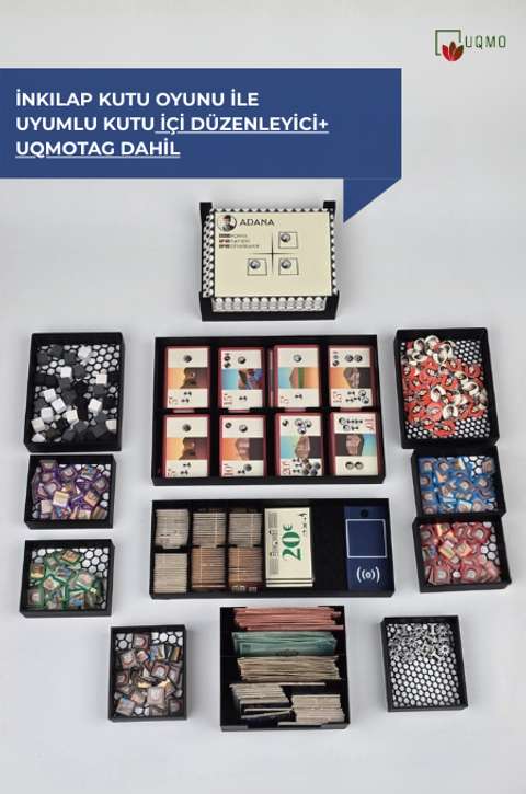 İnkılap Kutu Oyunu ile Uyumlu 3D Kutu Düzenleyici – Akıllı Insert + UqmoTag Dahil