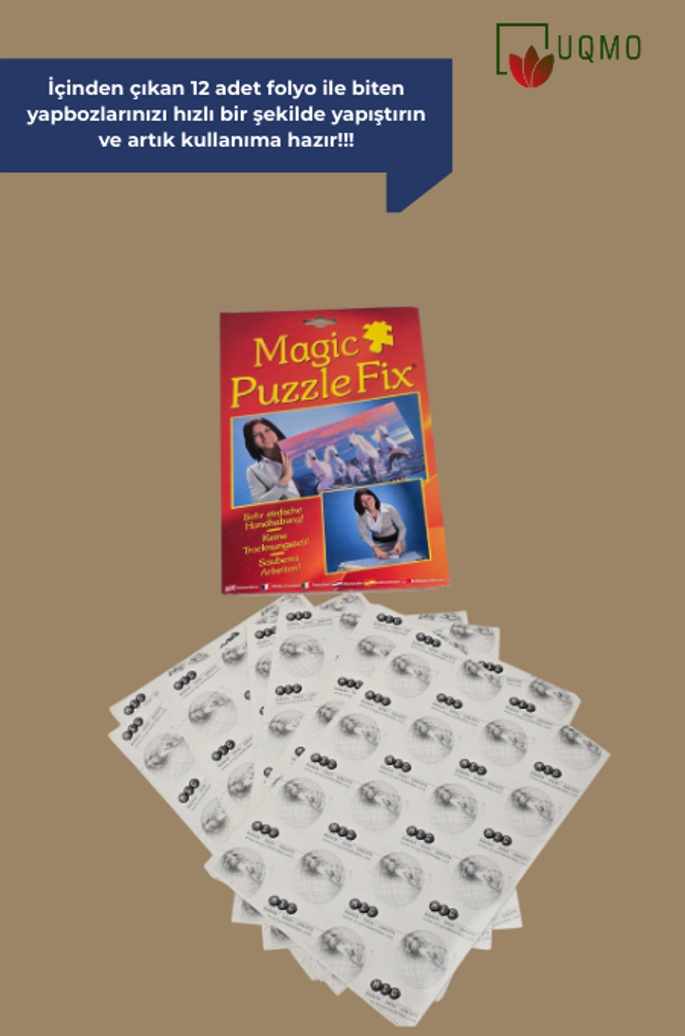 Magic Puzzle Fix - Puzzle yapıştırıcı folyo - 12 Adet