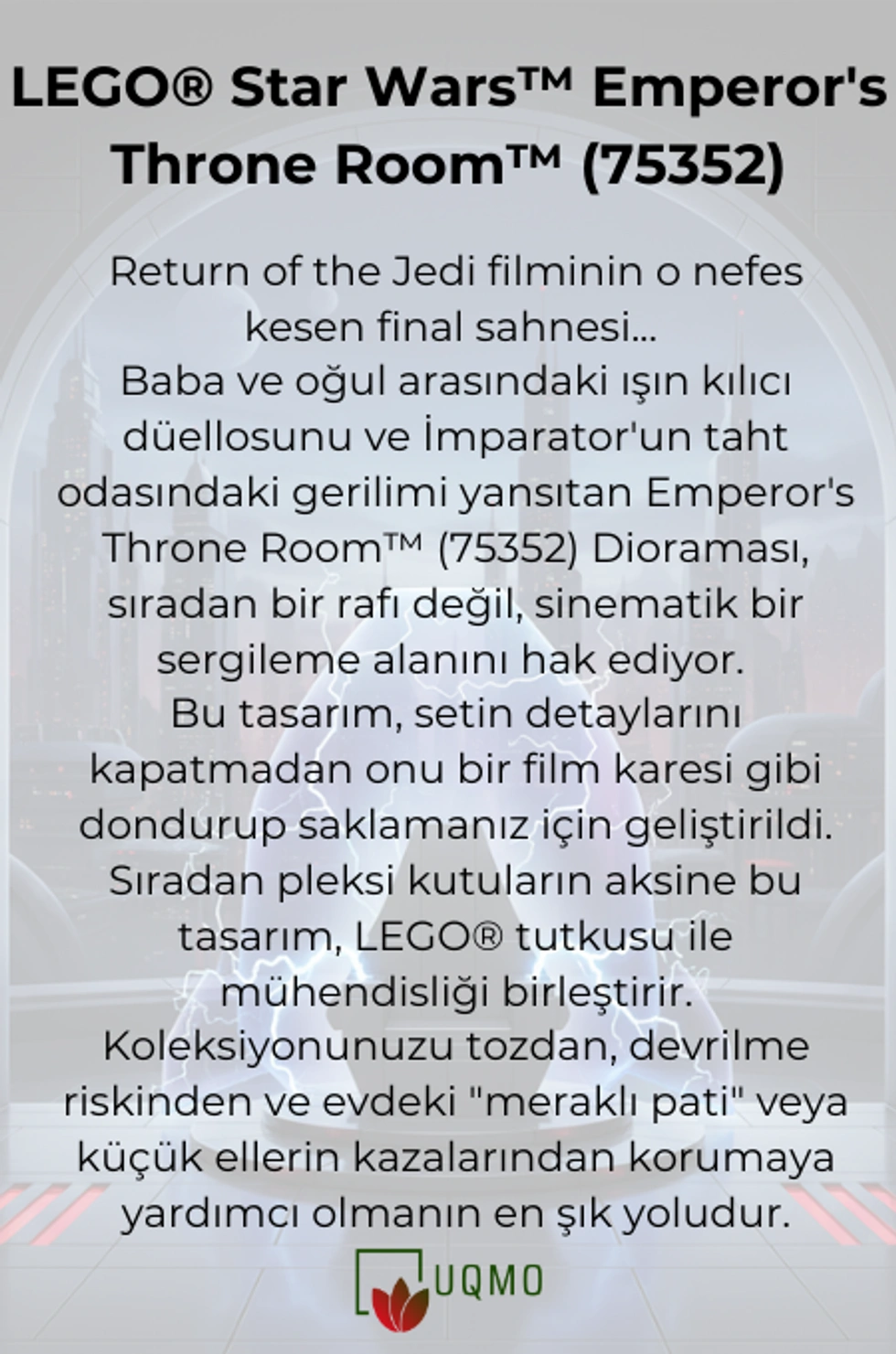 LEGO® Star Wars™ Emperor's Throne Room™ (75352) Diorama ile Uyumlu Teşhir Kutusu