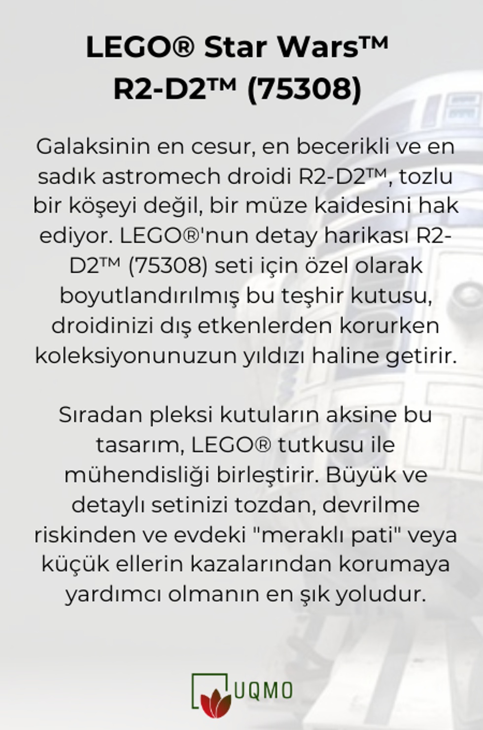 LEGO® Star Wars™ R2-D2™ (75308) ile Uyumlu Teşhir Kutusu