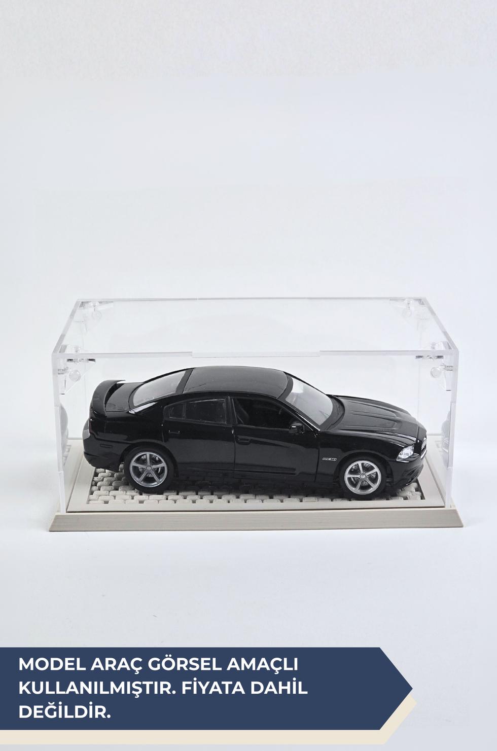 1:24 Ölçekli Model Otomobil Koleksiyonu Minimalist Teşhir Kutusu (Gri, Arnavut Kaldırımı)