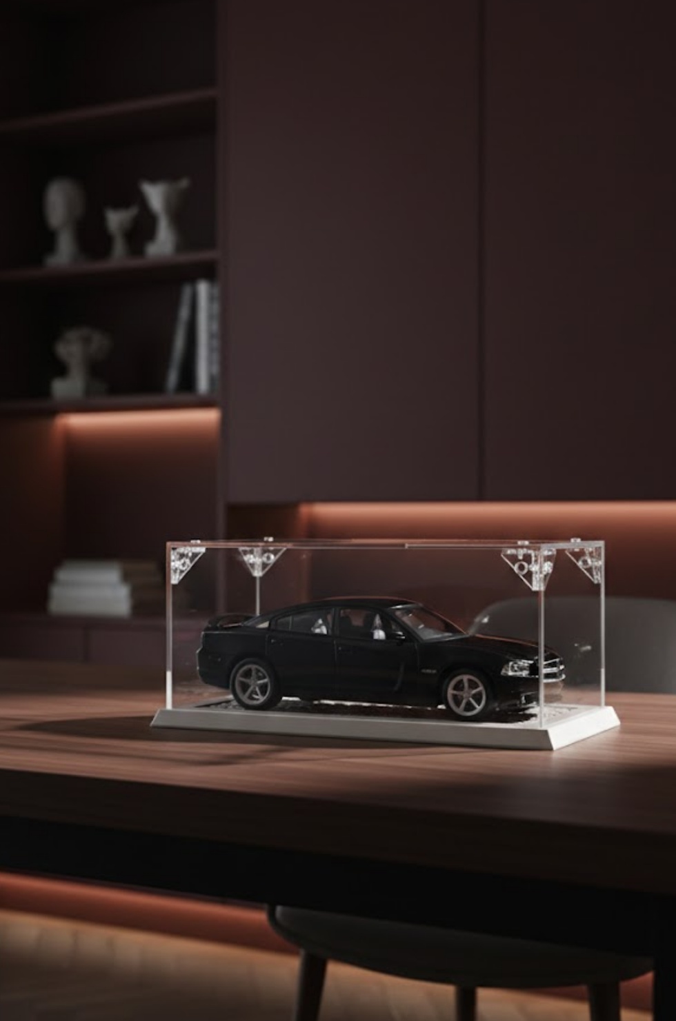 1:24 Ölçekli Model Otomobil Koleksiyonu Minimalist Teşhir Kutusu (Gri, Arnavut Kaldırımı)