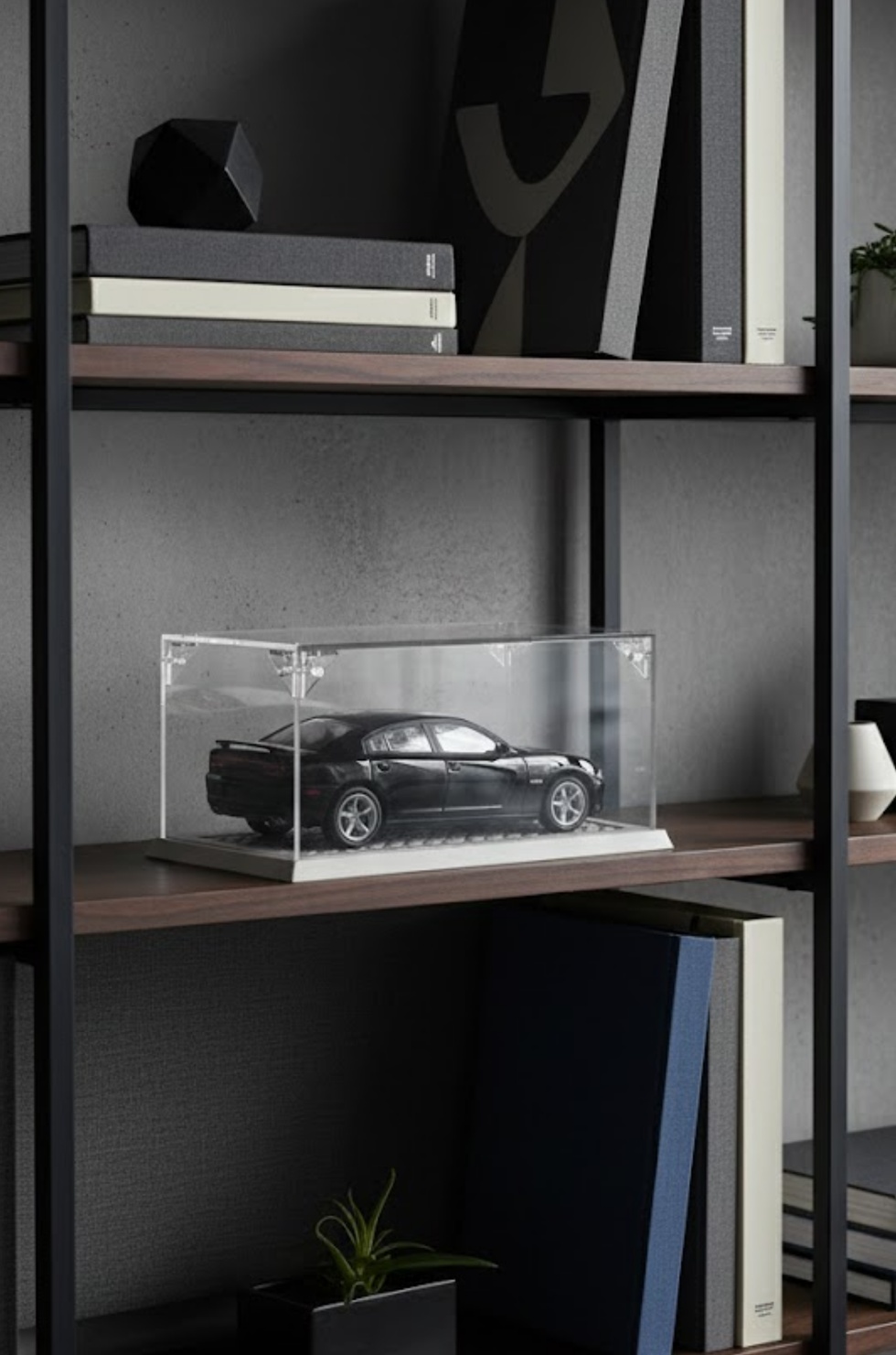 1:24 Ölçekli Model Otomobil Koleksiyonu Minimalist Teşhir Kutusu (Gri, Arnavut Kaldırımı)