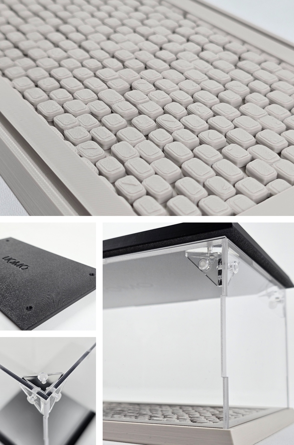 1:24 Ölçekli Model Otomobil Koleksiyonu Minimalist Teşhir Kutusu (Gri, Arnavut Kaldırımı)