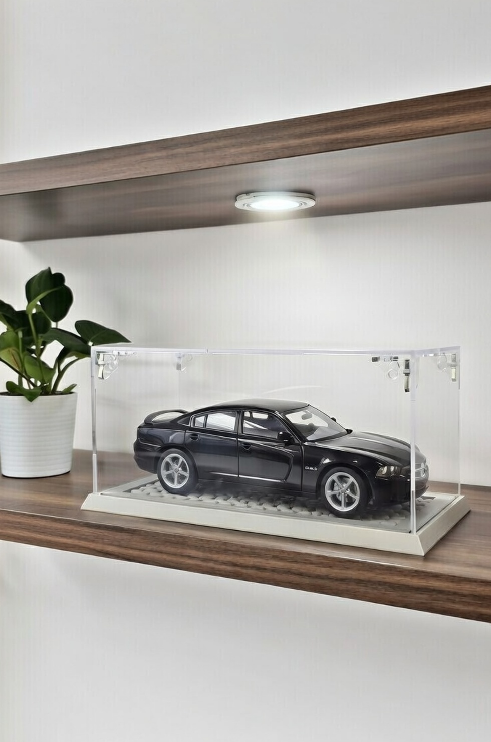 1:24 Ölçekli Model Otomobil Koleksiyonu Minimalist Teşhir Kutusu (Gri, Arnavut Kaldırımı)