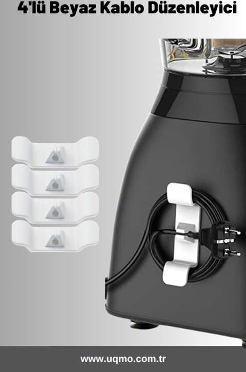 Beyaz 4'LÜ Kablo Düzenleyici & Sabitleyici