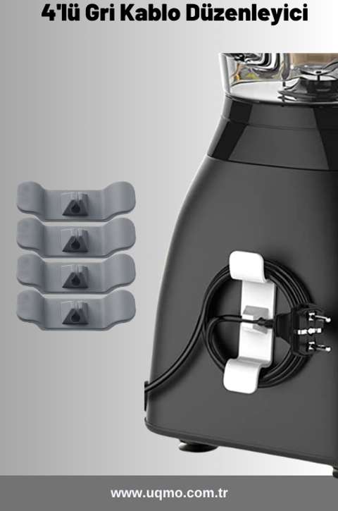 Gri 4'LÜ Kablo Düzenleyici & Sabitleyici