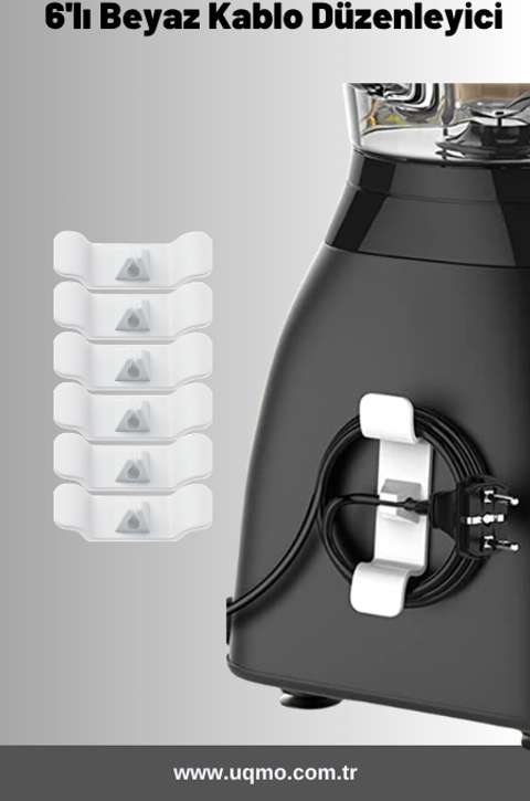 Beyaz 6'lı Kablo Düzenleyici & Sabitleyici