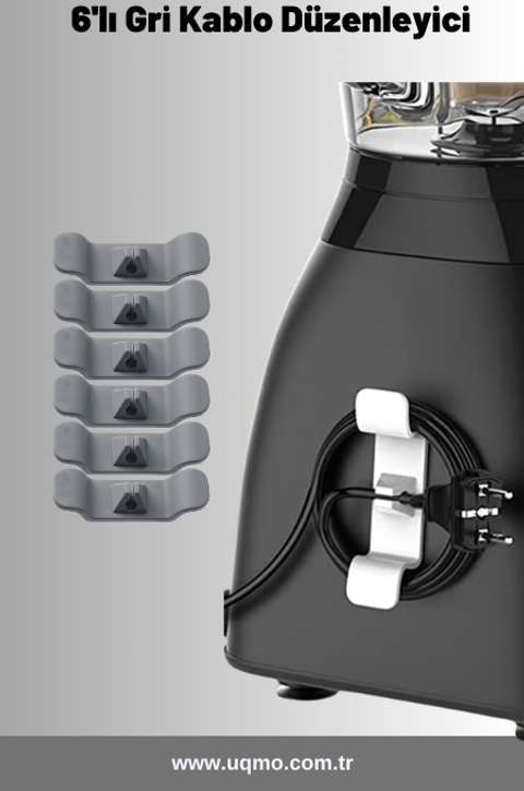 Gri 6'lı Kablo Düzenleyici & Sabitleyici