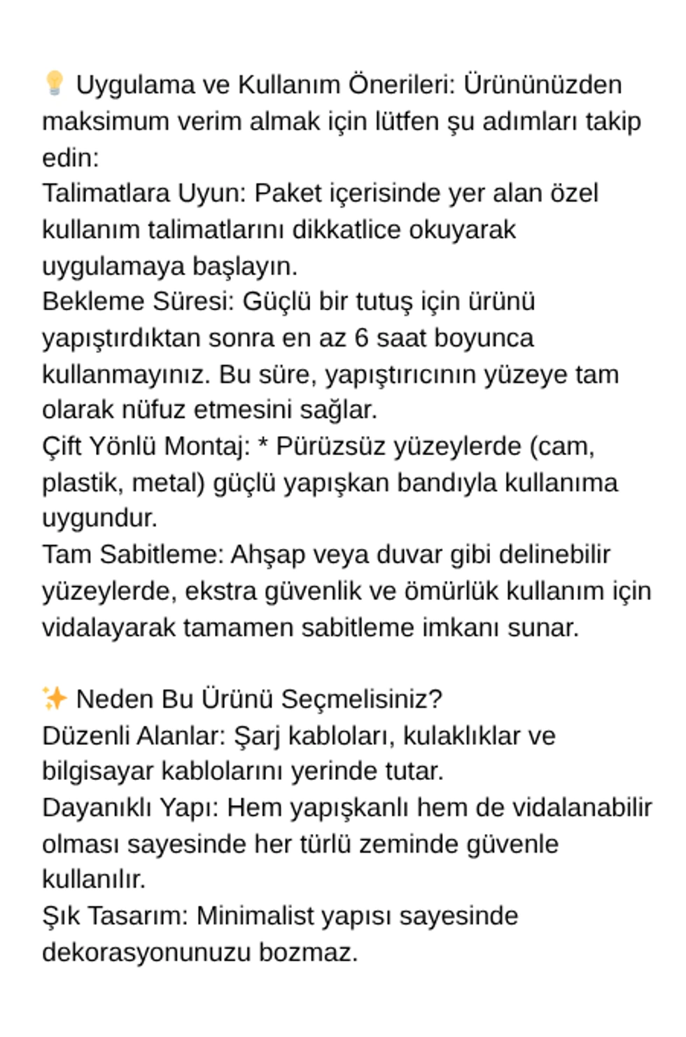 6'lı Kablo Düzenleyici & Sabitleyici